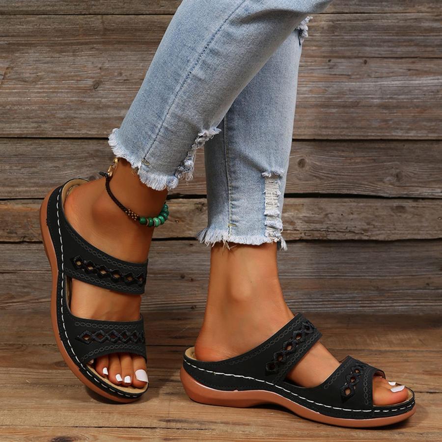 【並行輸入品】Cathalem Orthopedic Sandals for Women Arch Support Sandals Wedgeの画像