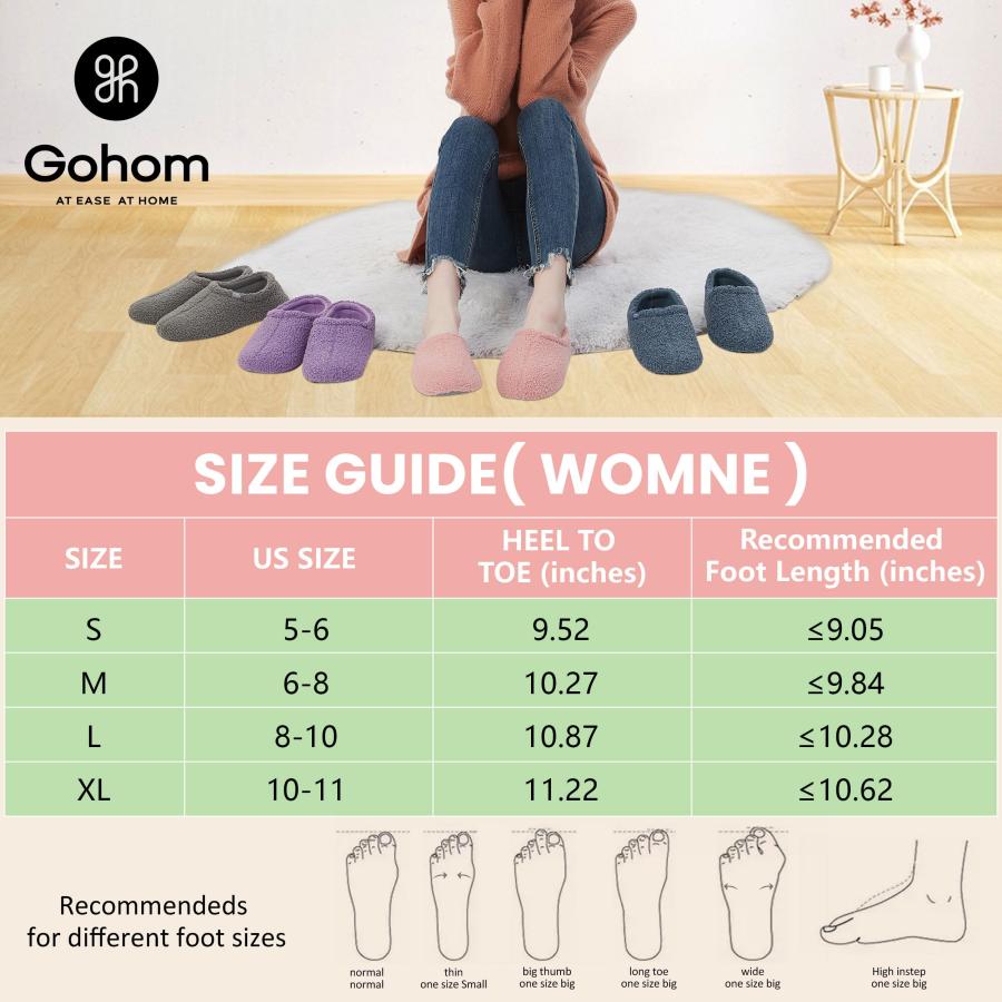 【並行輸入品】Gohom Ladies' Fuzzy Slippers with Non Slip Sole, Comfy Shoes forの画像