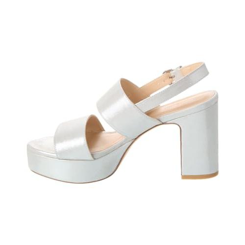 【並行輸入品】Stuart Weitzman Ono Suede Platform Sandal, 10, Silverの画像