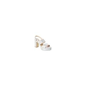 【並行輸入品】Stuart Weitzman Ono Suede Platform Sandal, 10, Silverの画像