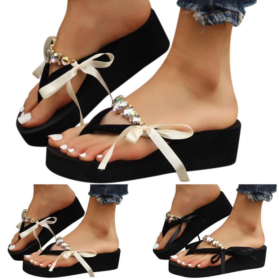 【並行輸入品】Generic Flip Flop Slippers Women Wedge Heel Rubber Flip Flops Faの画像