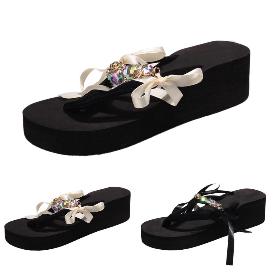 【並行輸入品】Generic Flip Flop Slippers Women Wedge Heel Rubber Flip Flops Faの画像