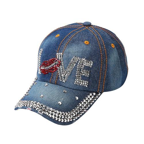 並行輸入品】Generic Shiny Red Lip Baseball Cap for Women, Letter