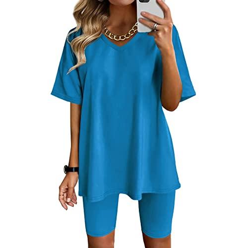 【並行輸入品】Lainuyoah 2 Piece Lounge Set Women Plus Size Short Sleeve V Neck_4