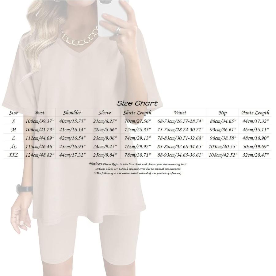 【並行輸入品】Lainuyoah 2 Piece Lounge Set Women Plus Size Short Sleeve V Neck_6