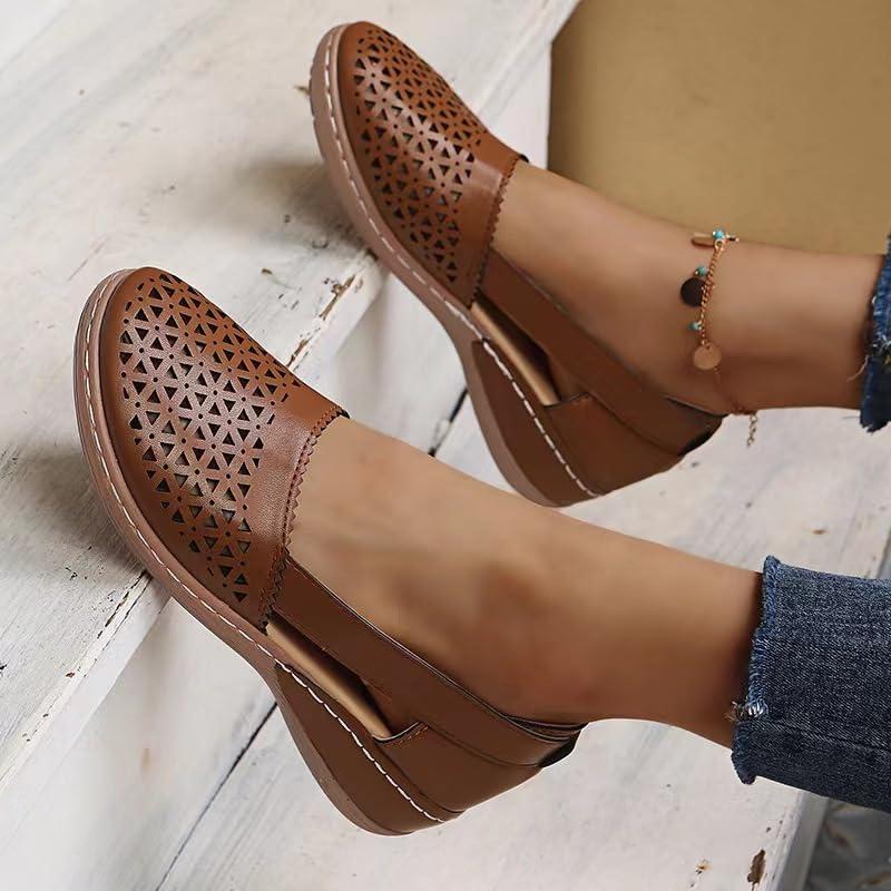 【並行輸入品】Baimiu Closed Toe Sandals Women Hollow Casual Flats Orthotic Wedの画像