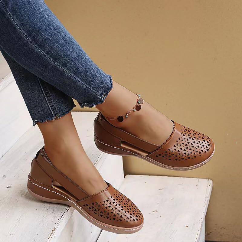 【並行輸入品】Baimiu Closed Toe Sandals Women Hollow Casual Flats Orthotic Wedの画像