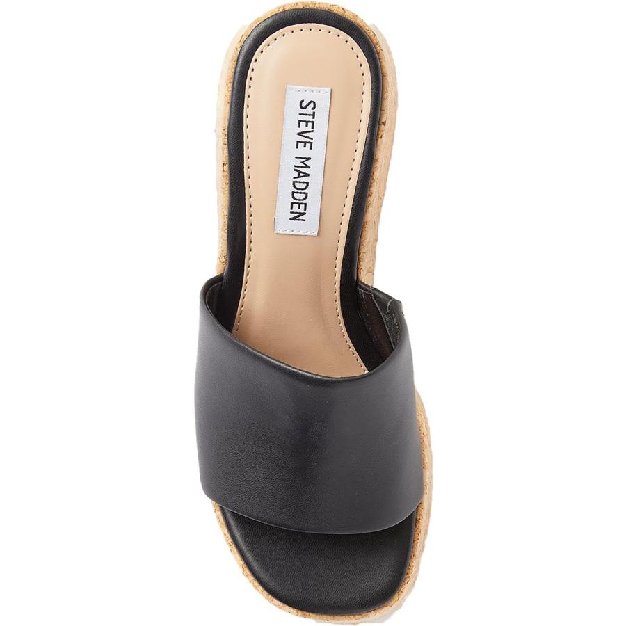 【並行輸入品】Steve Madden Womens Chippy Leather Slip On Wedge Sandals Black 7の画像
