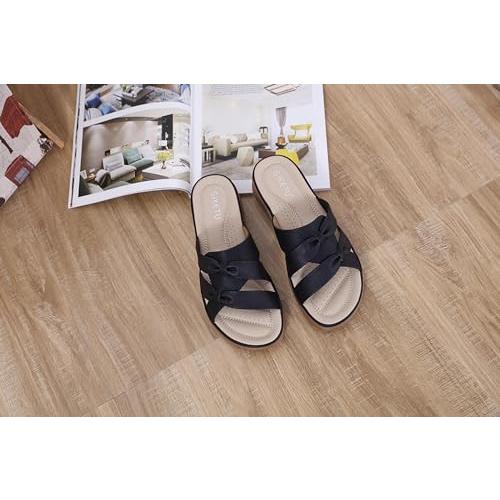 【並行輸入品】Womens Summer Fashion Flat Sandals Ladies Lightweight Athletic Sの画像