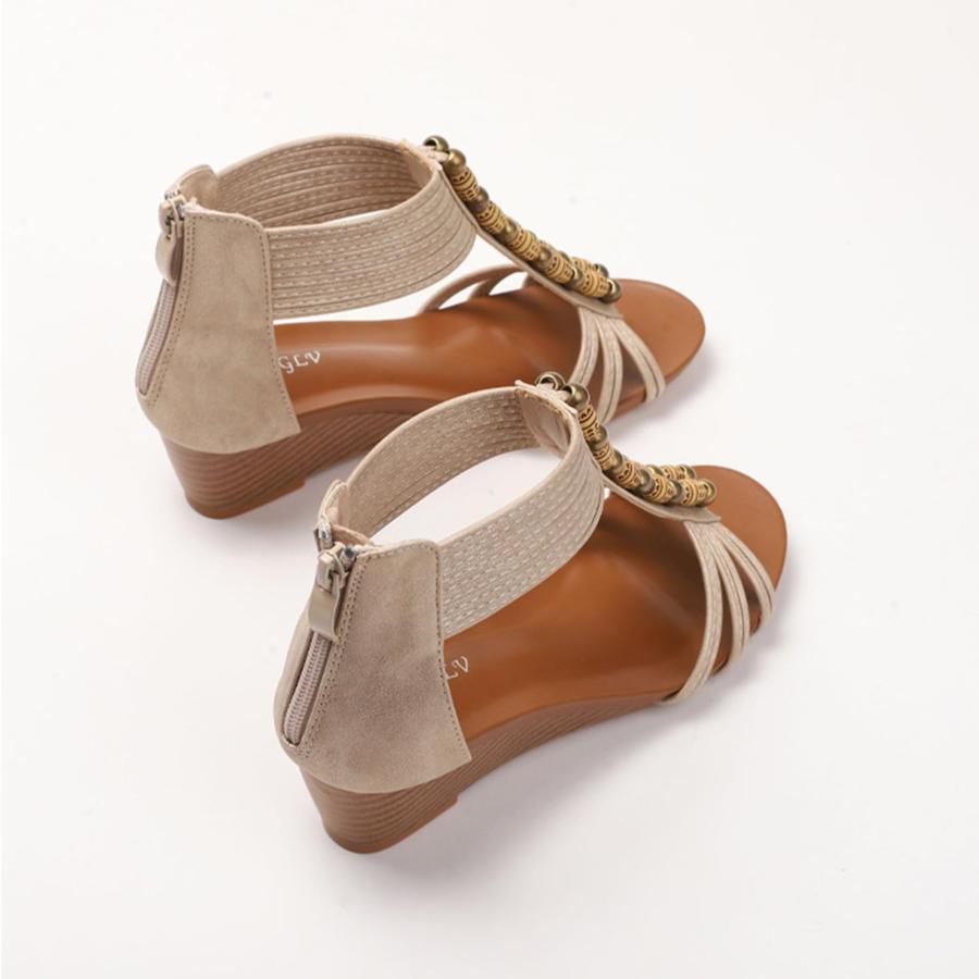 【並行輸入品】8QIDA Women's Slide Flat Sandals Plait Toe Thong Strappy Beach Rの画像