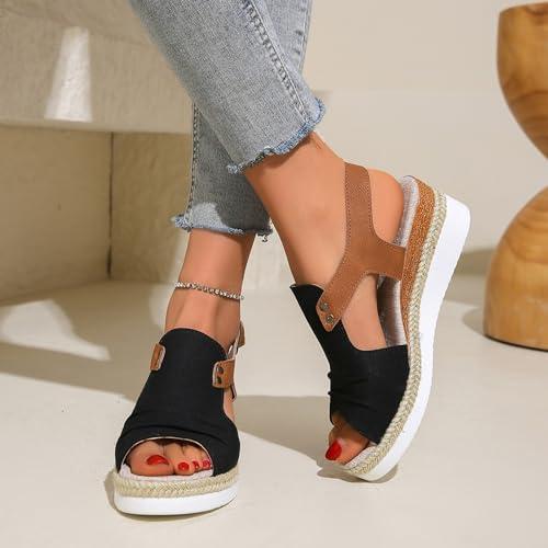 【並行輸入品】8QIDA Women's Platform Sandals Lightweight, Thick Sole Pillow Slの画像
