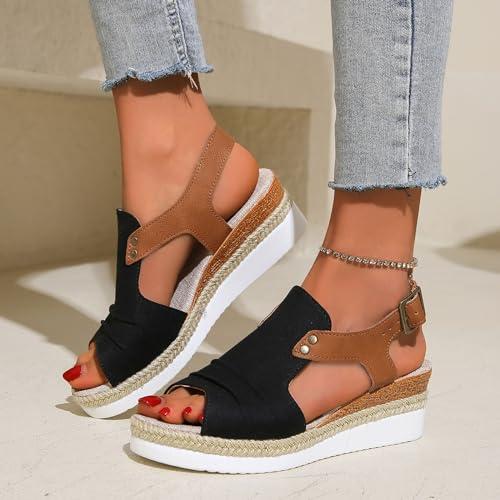 【並行輸入品】8QIDA Women's Platform Sandals Lightweight, Thick Sole Pillow Slの画像