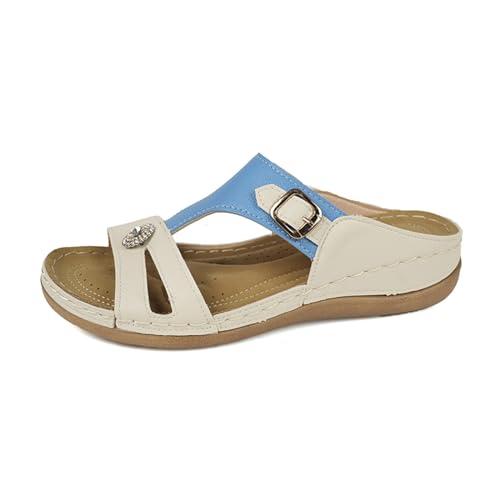 【並行輸入品】FRETRG Women Sandals Fashion Summer New Simple Solid Wedge Heel_1