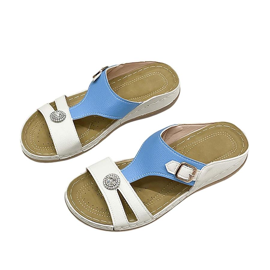 【並行輸入品】FRETRG Women Sandals Fashion Summer New Simple Solid Wedge Heel_3
