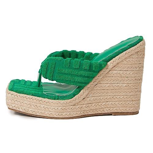 【並行輸入品】Gicoiz Flip Flops Women Wedge Platform Espadrilles Sandals Openの画像