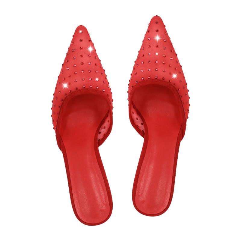 【並行輸入品】Slip On Slippers with Sequins Pointed Toe Slide Sandals Rhinesto_6