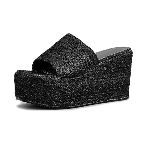 【並行輸入品】Lymphvity Women's Espadrilles Platform Wedge Sandals Slides Outdの画像