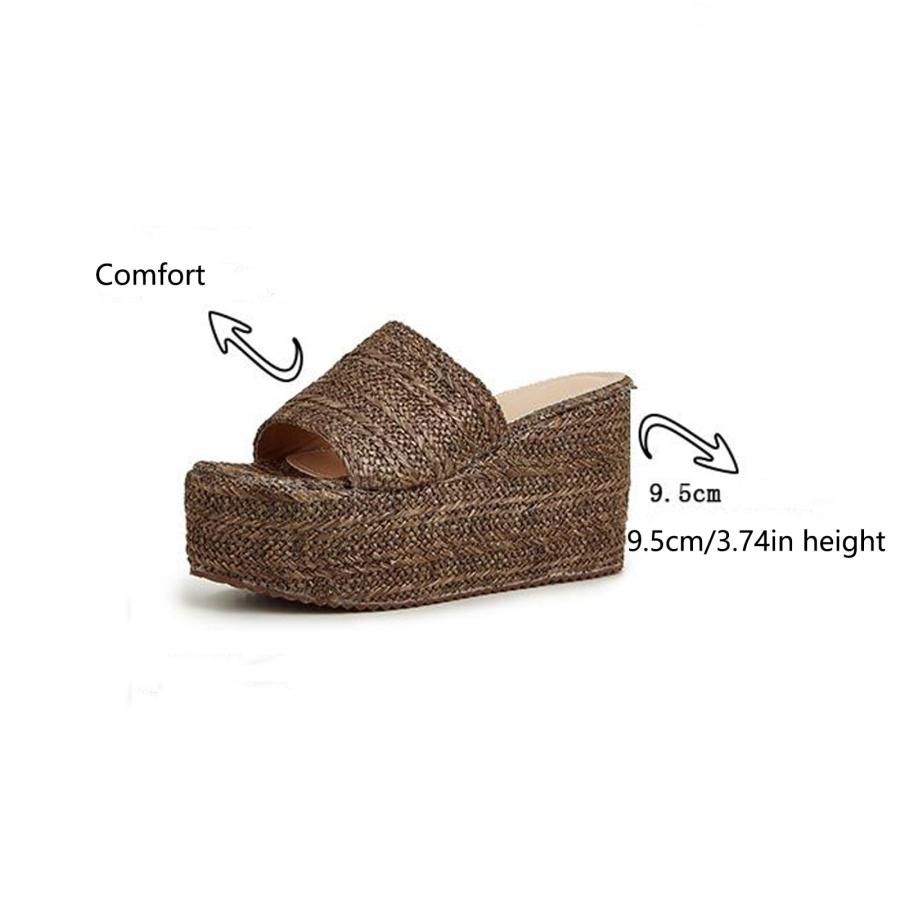 【並行輸入品】Lymphvity Women's Espadrilles Platform Wedge Sandals Slides Outdの画像