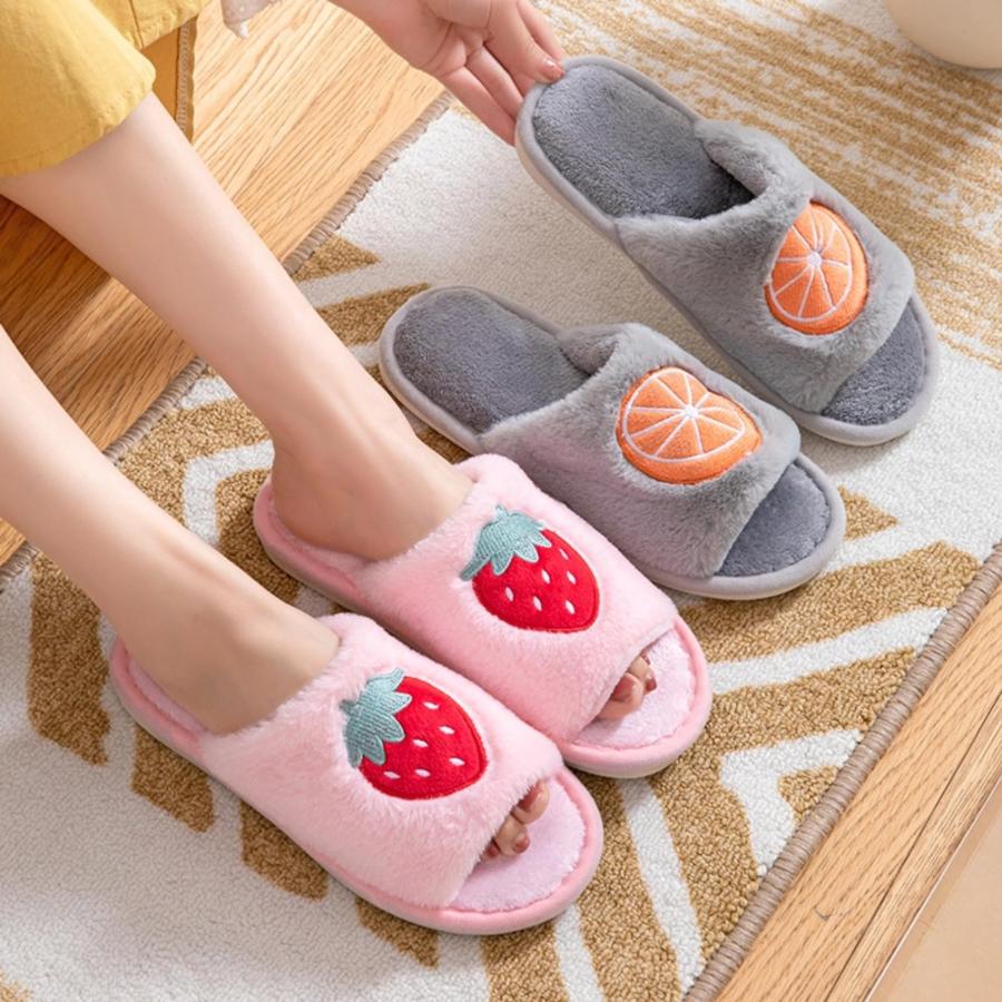 【並行輸入品】STPWCHTR かわいいストロベリースリッパ 女性用 屋内 ホーム プラッシュ コットンスリッパ チェリースリッパ 滑り止め オ_3