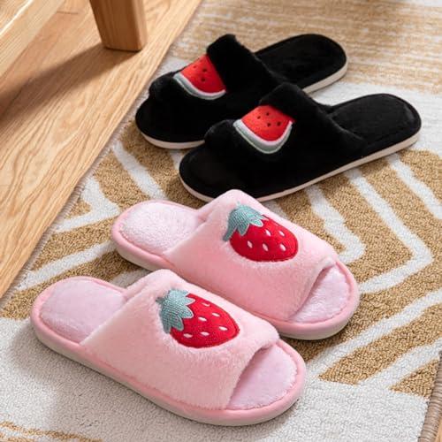【並行輸入品】STPWCHTR かわいいストロベリースリッパ 女性用 屋内 ホーム プラッシュ コットンスリッパ チェリースリッパ 滑り止め オ_7