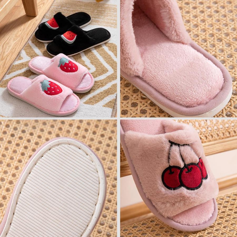 【並行輸入品】STPWCHTR かわいいストロベリースリッパ 女性用 屋内 ホーム プラッシュ コットンスリッパ チェリースリッパ 滑り止め オ_9