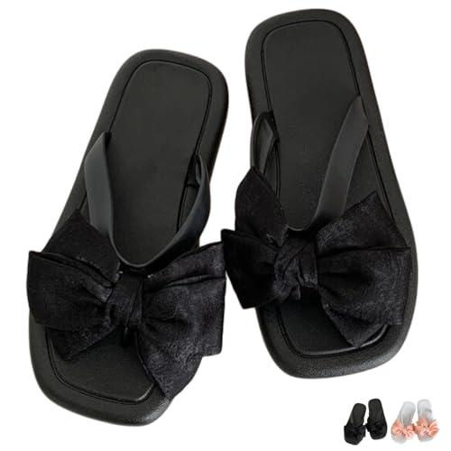 【並行輸入品】Bow Tie Flip Flops for Women Indoor Fashion Sandals Slides Summeの画像
