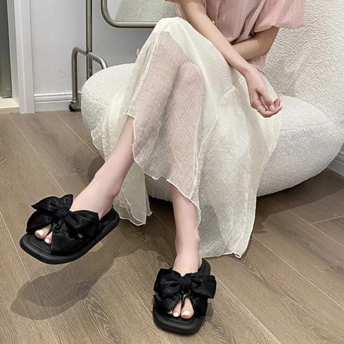 【並行輸入品】Bow Tie Flip Flops for Women Indoor Fashion Sandals Slides Summeの画像