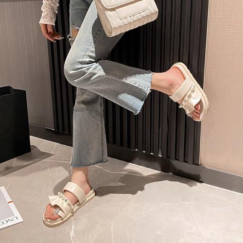 【並行輸入品】Lossarye Women's Rhinestone Platform Toe Ring Slide Sandals Sparの画像
