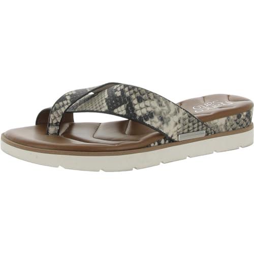 【並行輸入品】Franco Sarto Womens Darious Snake Print Slide Sandals Taupe 7 Meの画像