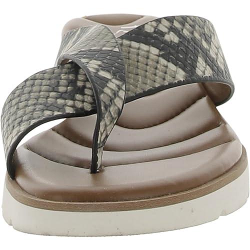 【並行輸入品】Franco Sarto Womens Darious Snake Print Slide Sandals Taupe 7 Meの画像