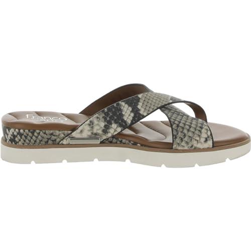 【並行輸入品】Franco Sarto Womens Darious Snake Print Slide Sandals Taupe 7 Meの画像