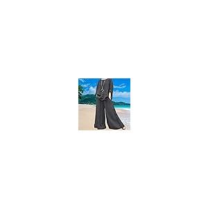 【並行輸入品】ZOCAVIA 2 Piece Cotton Linen Set for Women Summer Solid Baggy Lo