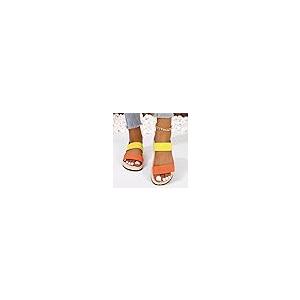【並行輸入品】LKPJJFRG Womens Slippers Sandals Strappy Flat Sandals Flip Flopsの画像