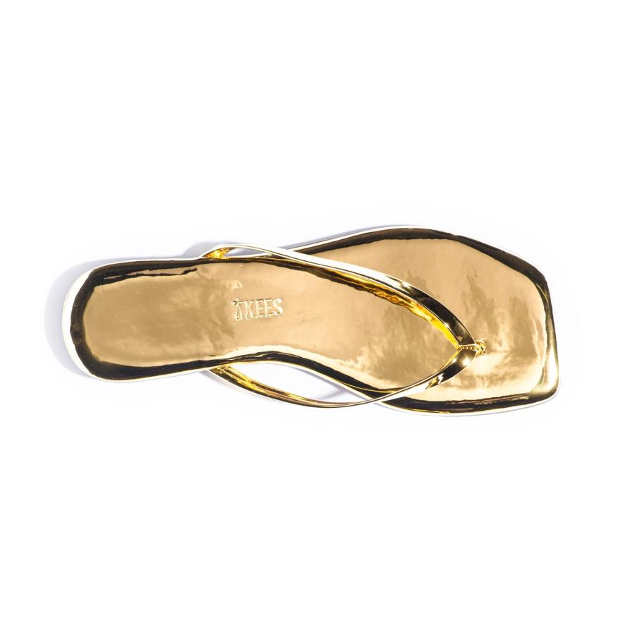 並行輸入品】TKEES レディース スクエアトゥ リリーミラー, ゴールド