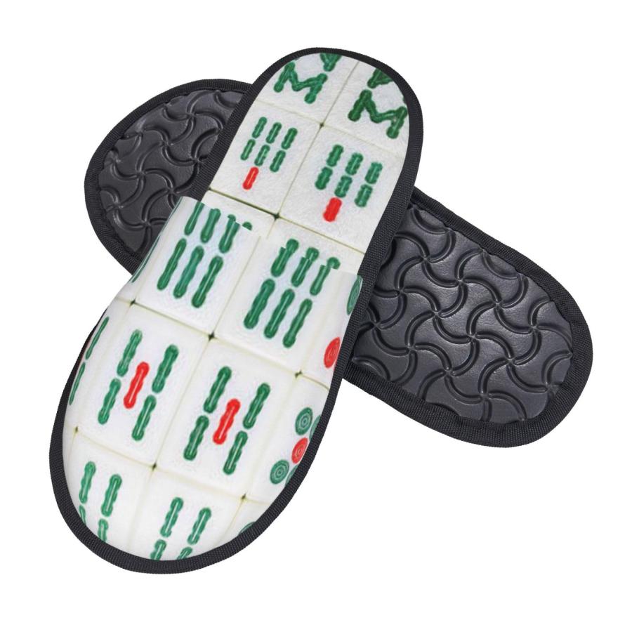 【並行輸入品】Nhgftr Non Slip Furry Slipper For Men Women Mah Jongg Pattern Plの画像