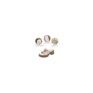 【並行輸入品】LVOMU Women's Bow Leather Color Matching Platform Slides Sandalsの画像