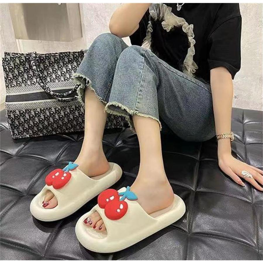 【並行輸入品】Avocado \u0026 Cherry Women Slippers Sandals High Rebound Non Slip Ouの画像