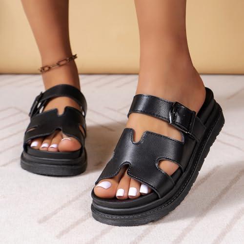 【並行輸入品】TICKMI PU Platform Slippers Non slip Height Up Fashion Girls Womの画像