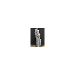 【並行輸入品】Women 2 Piece Pantsuit Cotton Linen Plus Size Outfit Sets Long S
