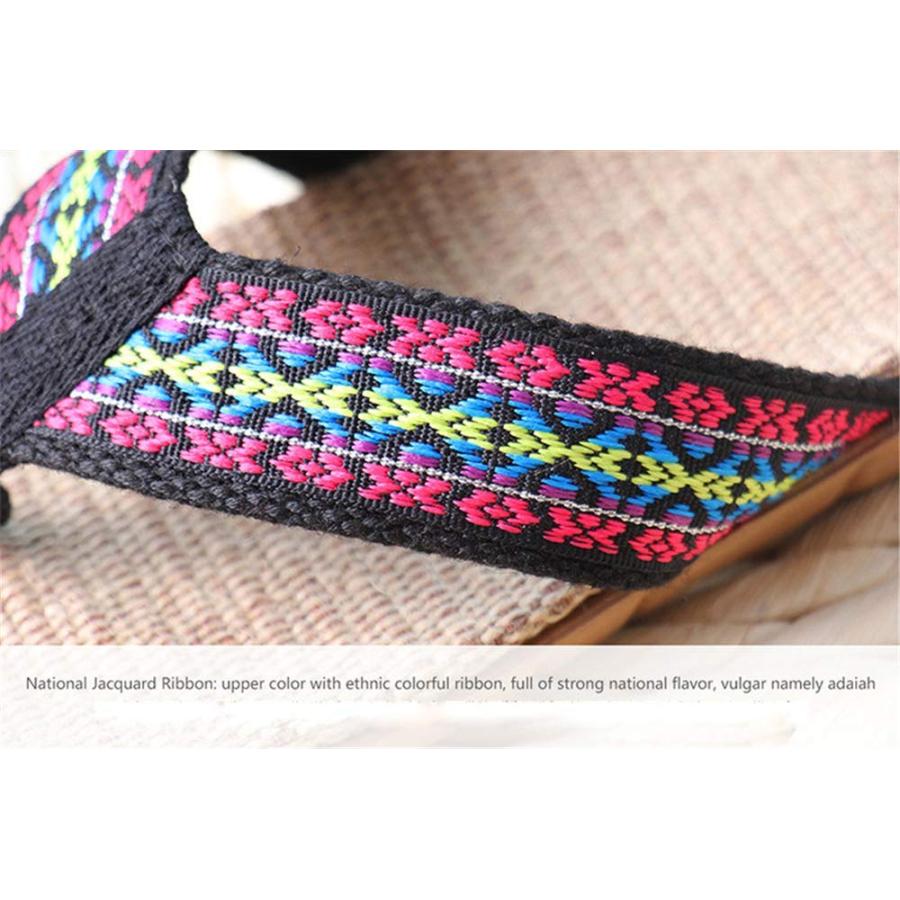 【並行輸入品】slippers Flip Flops, Linen Women Slippers,Lattice Fabric,Flat Noの画像