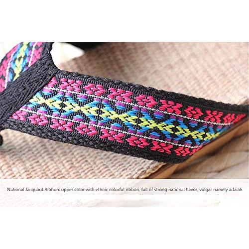 【並行輸入品】slippers Flip Flops, Linen Women Slippers,Lattice Fabric,Flat Noの画像