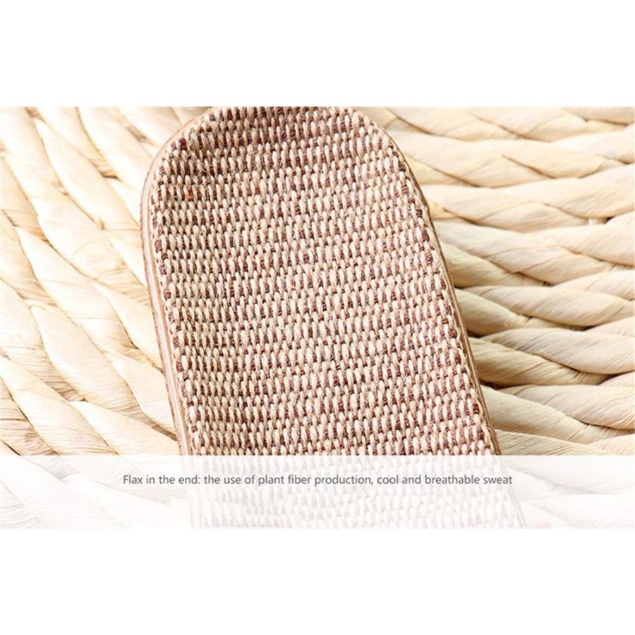 【並行輸入品】slippers Flip Flops, Linen Women Slippers,Lattice Fabric,Flat Noの画像