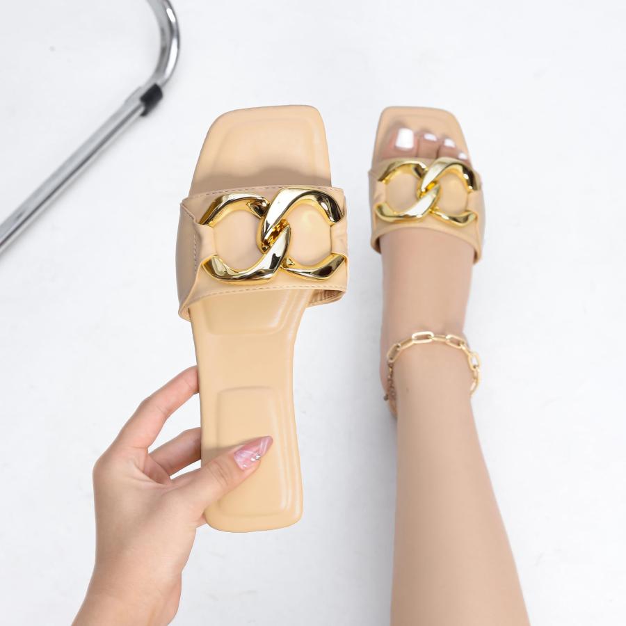 【並行輸入品】Sobymy Women's Flat Sandals Fashion Square Open Toe Slides With_9