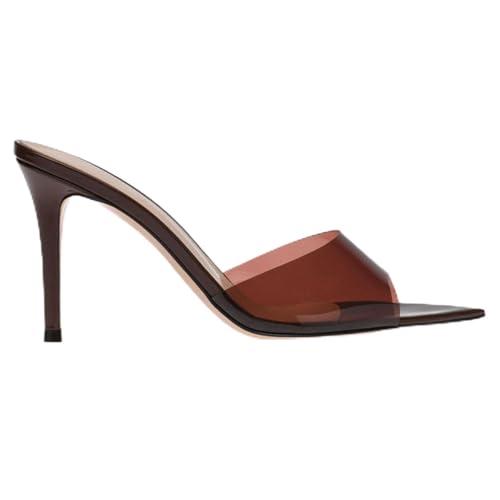 【並行輸入品】bbruriy Womens Open Toe Heeled Sandals Slippers PVC transparentの画像