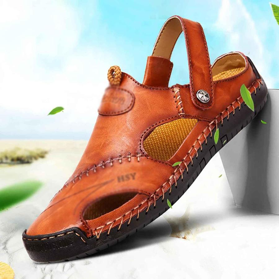 【並行輸入品】CHEKZ Sandals, Leather, Classic Sandals, Slippers, Men's Leatherの画像