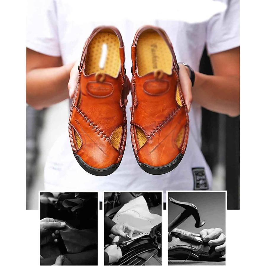【並行輸入品】CHEKZ Sandals, Leather, Classic Sandals, Slippers, Men's Leatherの画像