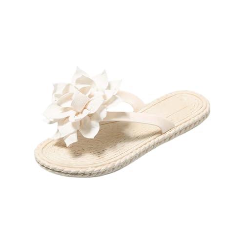 【並行輸入品】Women's Dressy Flip Flops Big Flower Strappy Flat Thong Sandalsの画像