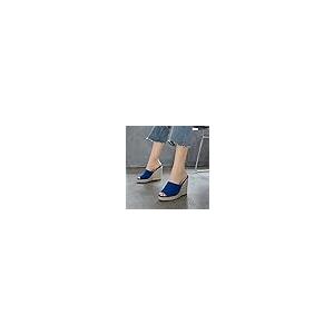 【並行輸入品】Gicoiz Espadrilles Platform Wedges Women Peep Toe Mule Slippersの画像