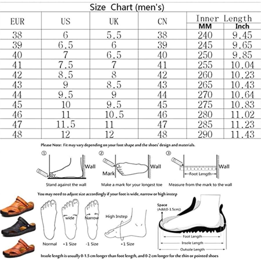 【並行輸入品】Sandals Men's Casual Closed Toe Leather Handmade Sandals Summerの画像
