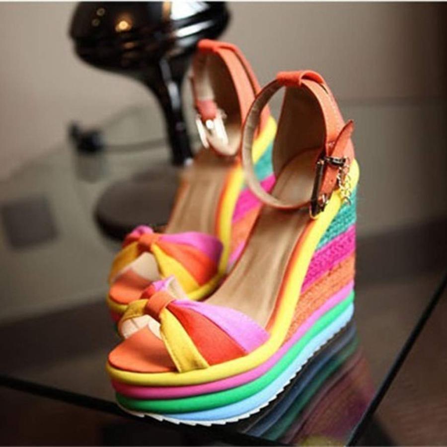 【並行輸入品】Womens Slippers Sandals Cork Footbed Comfortable Wedge Sandals Sの画像